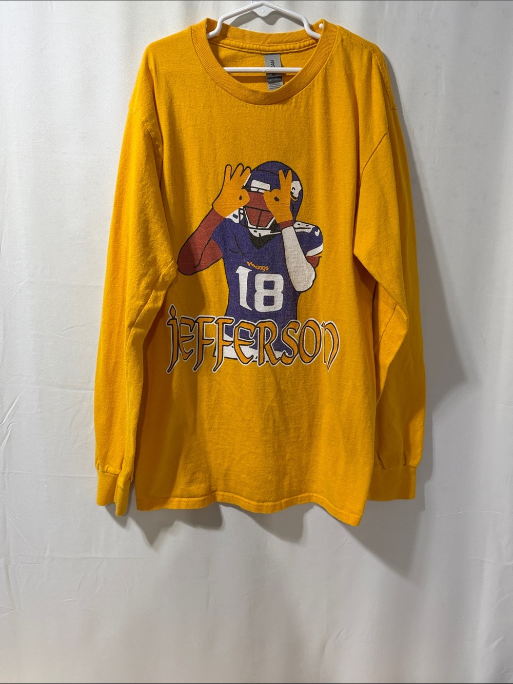 Gildan Yellow Jefferson Football Graphic Long-Sleeve Tee